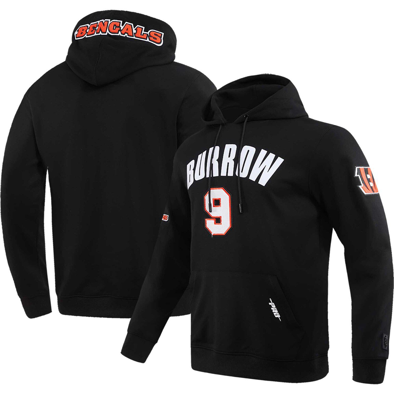 Outerstuff Youth Joe Burrow Black Cincinnati Bengals Mainliner Player Name & Number Pullover Hoodie Size: Small