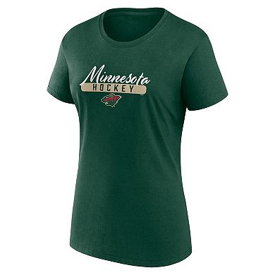 Women's Fanatics Branded Green/Black Minnesota Wild Two-Pack Fan T-shirt Set