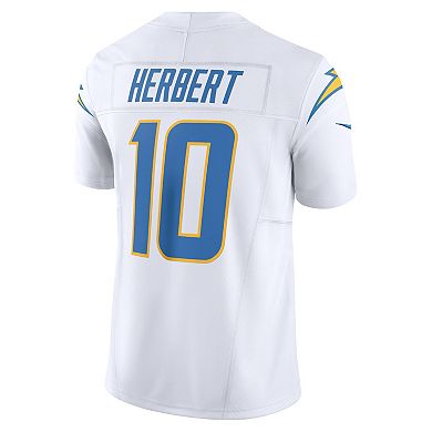 Men's Nike Justin Herbert White Los Angeles Chargers Vapor F.U.S.E. Limited  Jersey