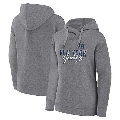 Women's Profile Heather Gray New York Yankees Plus Size Pullover Hoodie