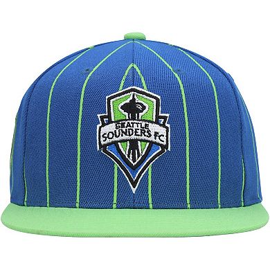 Men's Mitchell & Ness Blue Seattle Sounders FC Team Pin Snapback Hat