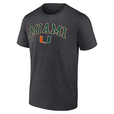Men's Fanatics Branded Heather Charcoal Miami Hurricanes Campus T-Shirt
