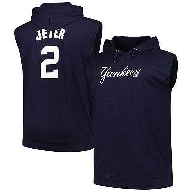 Men's Fanatics Branded Derek Jeter Navy New York Yankees Name & Number Muscle Tank Top Hoodie