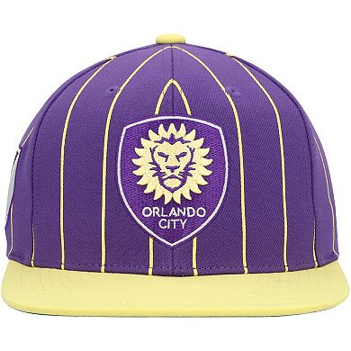 Men's Mitchell & Ness Purple Orlando City SC Team Pin Snapback Hat