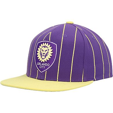 Men's Mitchell & Ness Purple Orlando City SC Team Pin Snapback Hat
