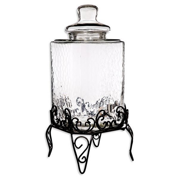 Home Essentials Hammered Glass Beverage Dispenser