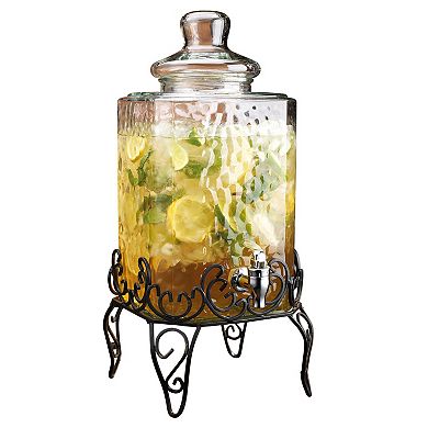 Home Essentials Hammered Glass Beverage Dispenser