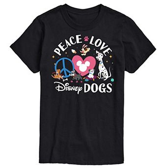 Disney's Cats & Dogs Big & Tall Peace Love Dogs Graphic Tee
