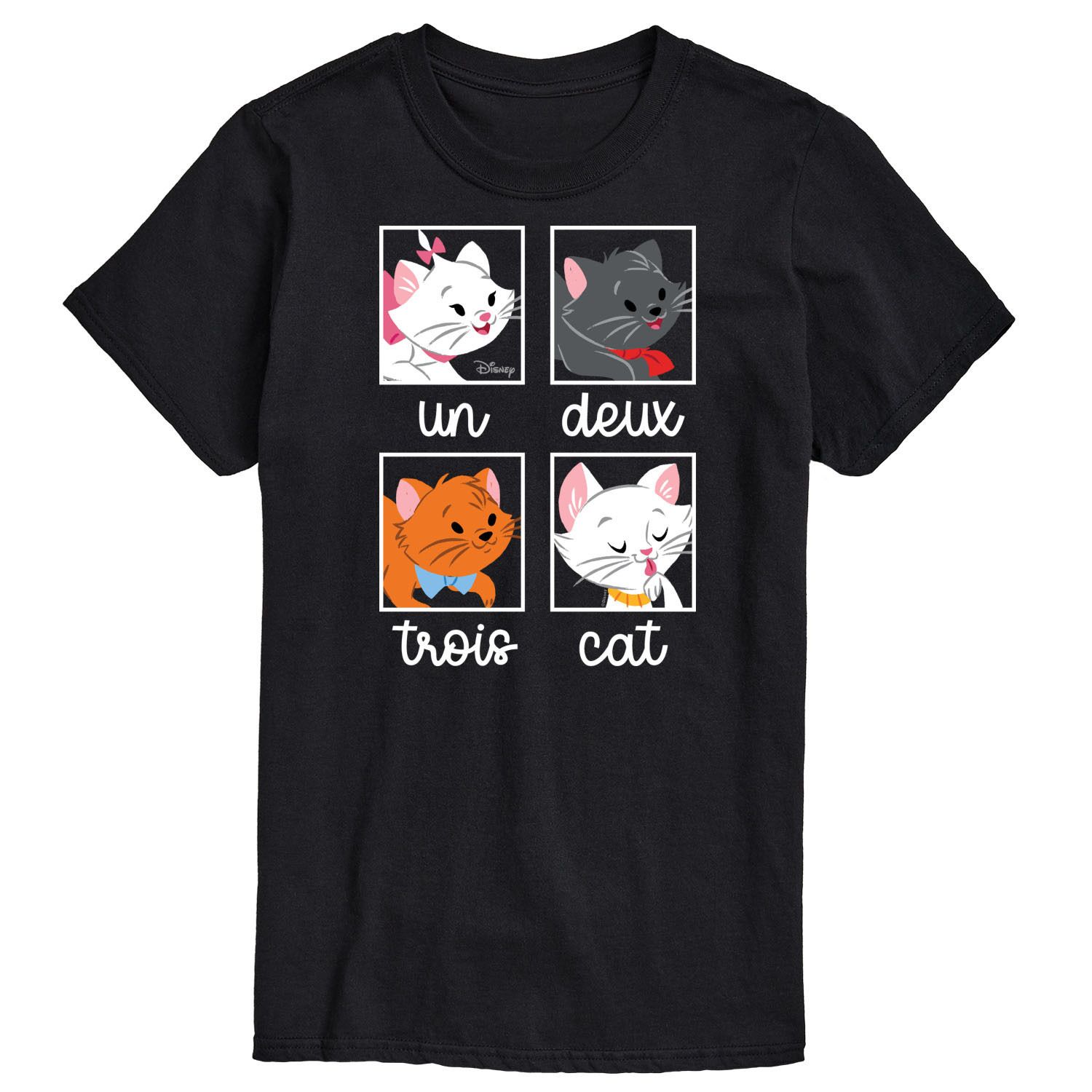 RUJUNMAN Cute French Cat T-Shirt - 'Un Deux Trois' Kitty Graphic Tee, 100% Cotton