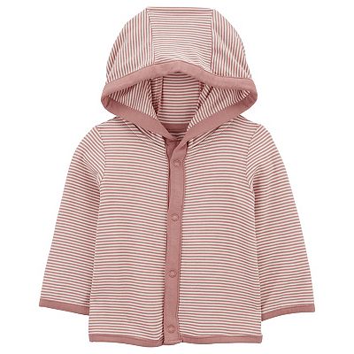 Carter s Baby Girls PurelySoft Jersey Hooded Cardigan 9M Pink