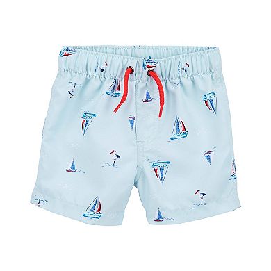 Baby Boy Carter's Sailboat Rash Guard Top & Shorts Swim Set