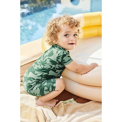 Baby Boy Carter's Dino Print Rashguard Swimsuit