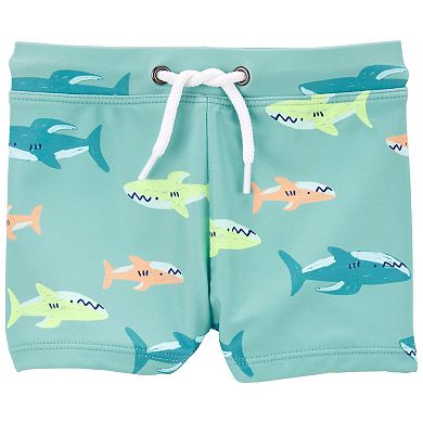 Baby Boy Carter's Shark Rash Guard Top & Shorts Swim Set