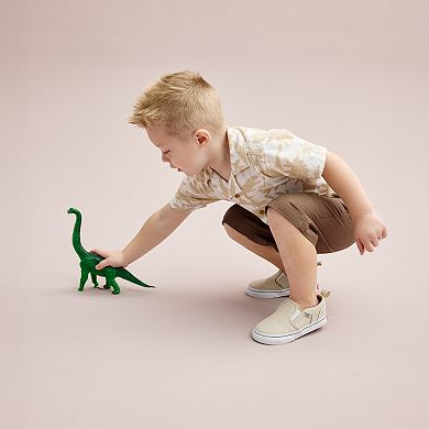 Toddler Boy Carter's 2-Piece Dinosaur Button-Front Shirt & Shorts Set
