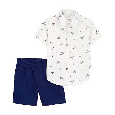 Toddler Boy Carter's Button-Down Shirt & Shorts Set