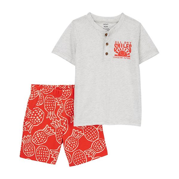 Toddler Boy Carter's Henley Tee & Pineapple Shorts Set