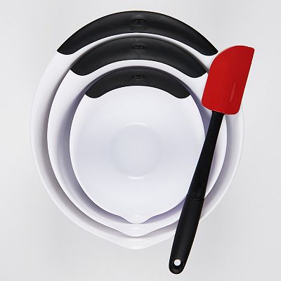 OXO Good Grips Set Di 3 Ciotole Per Miscelazione – 1,5L, 3L, 5L, Con Fondo Antiscivolo E Beccuccio, Lavabili In Lavastoviglie - 3