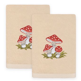 Linum Home Textiles Spring Mushrooms Turkish Cotton Set of 2 Hand Towels