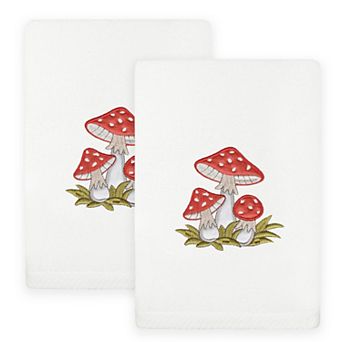 Linum Home Textiles Spring Mushrooms Turkish Cotton Set of 2 Hand Towels