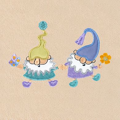 Linum Home Textiles Spring Gnomes Embroidered Turkish Cotton Set of 2 Hand Towels