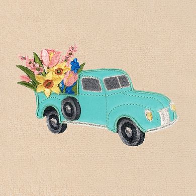 Linum Home Textiles Spring Truck Embroidered Turkish Cotton Set of 2 Hand Towels