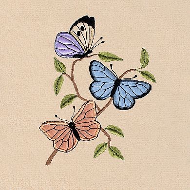 Linum Home Textiles Spring Butterflies Embroidered Turkish Cotton Set of 2 Hand Towels
