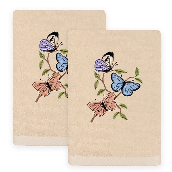 Linum Home Textiles Spring Butterflies Embroidered Turkish Cotton Set