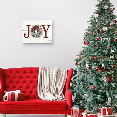 Christmas Joy Wreath Canvas Wall Art