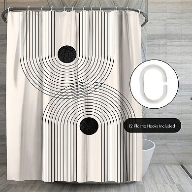 Americanflat Black Geometrical Line Shower Curtain