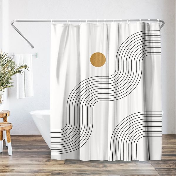 Americanflat Boho Geometric Lines Shower Curtain