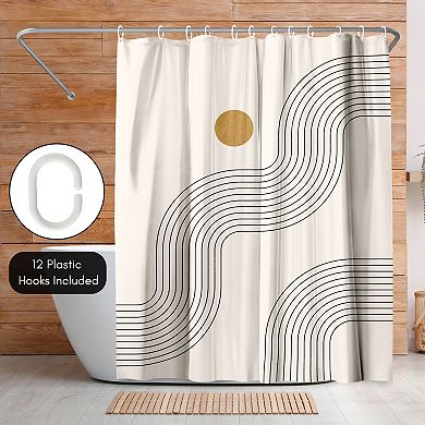 Americanflat Boho Geometric Lines Shower Curtain