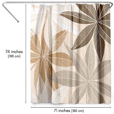 Americanflat Neutral Tropical Floral Shower Curtain