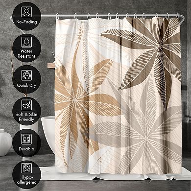 Americanflat Neutral Tropical Floral Shower Curtain
