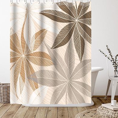 Americanflat Neutral Tropical Floral Shower Curtain