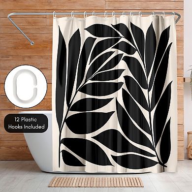 Americanflat Black Seagrass Shapes Shower Curtain