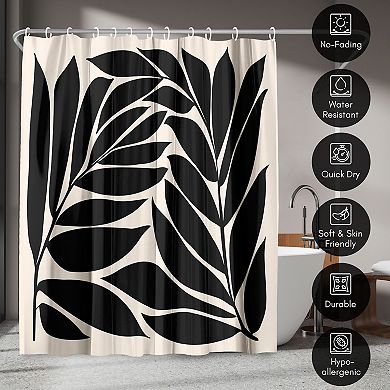 Americanflat Black Seagrass Shapes Shower Curtain