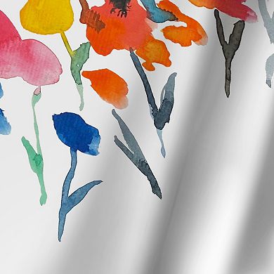 Americanflat Colorful Water Flowers Shower Curtain
