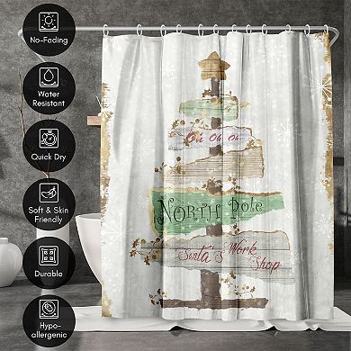 Americanflat Golden Christmas Tree Shower Curtain