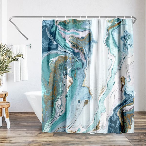 Americanflat Marble Pattern Shower Curtain - Multi