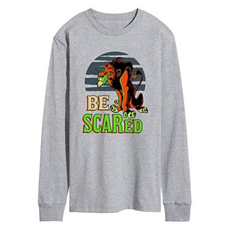 Disney Villains Lion King Scar Men's Be Scared Long Sleeve Graphic Tee