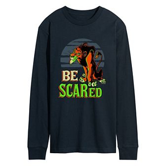 Disney Villains Lion King Scar Men's Be Scared Long Sleeve Graphic Tee