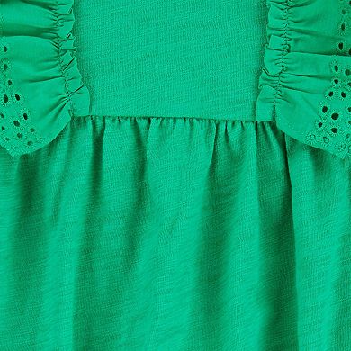 Baby Girl Carter's Eyelet Lace Slub Jersey Bodysuit