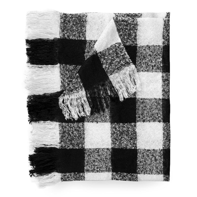 74714740 Martha Stewart Buffalo Check Throw Blanket, Black, sku 74714740