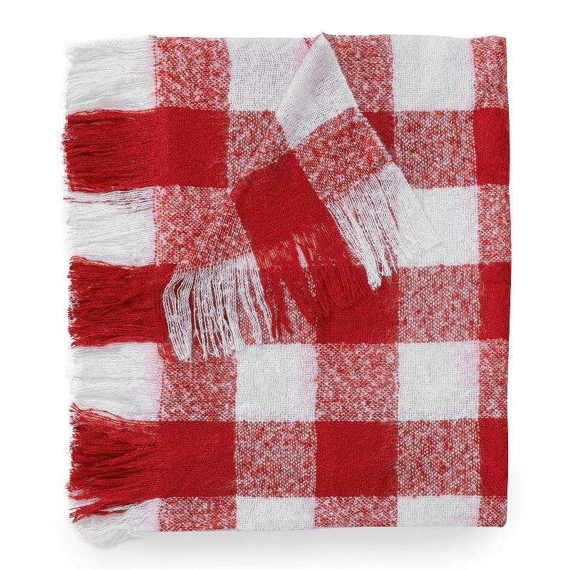 66650587 Martha Stewart Buffalo Check Throw Blanket, Red, 5 sku 66650587