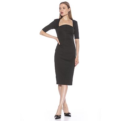 Women's ALEXIA ADMOR Freya Short Sleeve Midi Sheath Dress