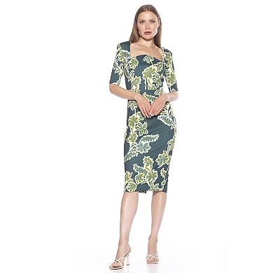 Women's ALEXIA ADMOR Freya Short Sleeve Midi Sheath Dress