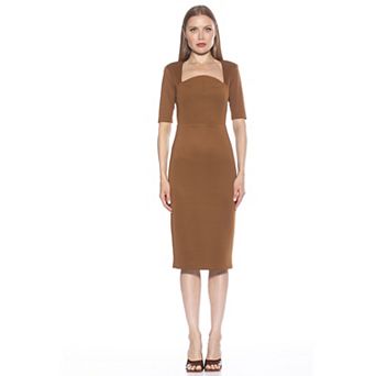 Women's ALEXIA ADMOR Freya Short Sleeve Midi Sheath Dress