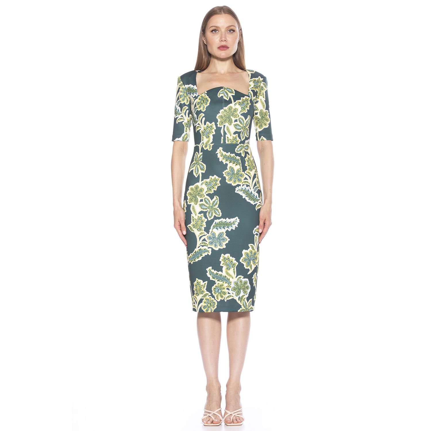 Женские платья ALEXIA ADMOR Freya Short Sleeve Midi Sheath Dress