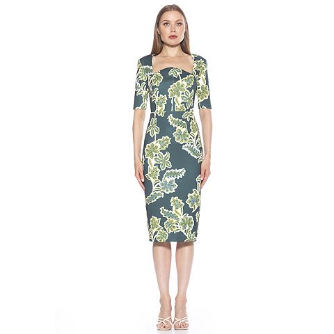 Женские платья ALEXIA Women's ALEXIA ADMOR Freya Short Sleeve Midi Sheath Dress