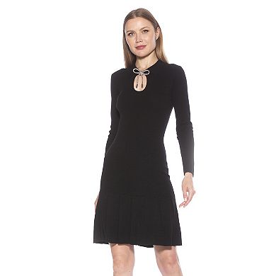 Women's ALEXIA ADMOR Sloane Long Sleeve Fit And Flare Knit Dress